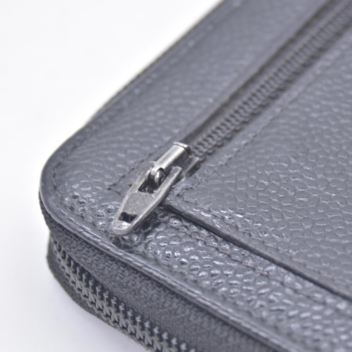 $750 CHANEL Black Caviar Timeless CC Zip Around Wallet CONSIGNMENT 10021437