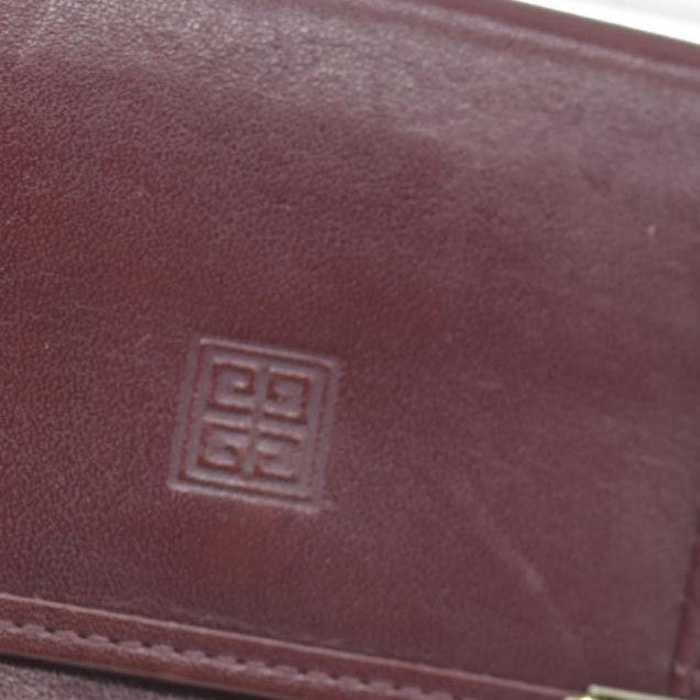 AUCTION $390 Givenchy Leather Coin Purse Wallet Bordeaux