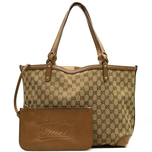 GUCCI Monogram Medium Craft Tote Brown