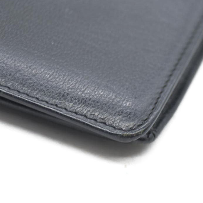CHANEL CC Logo Leather Long Bifold Wallet Black