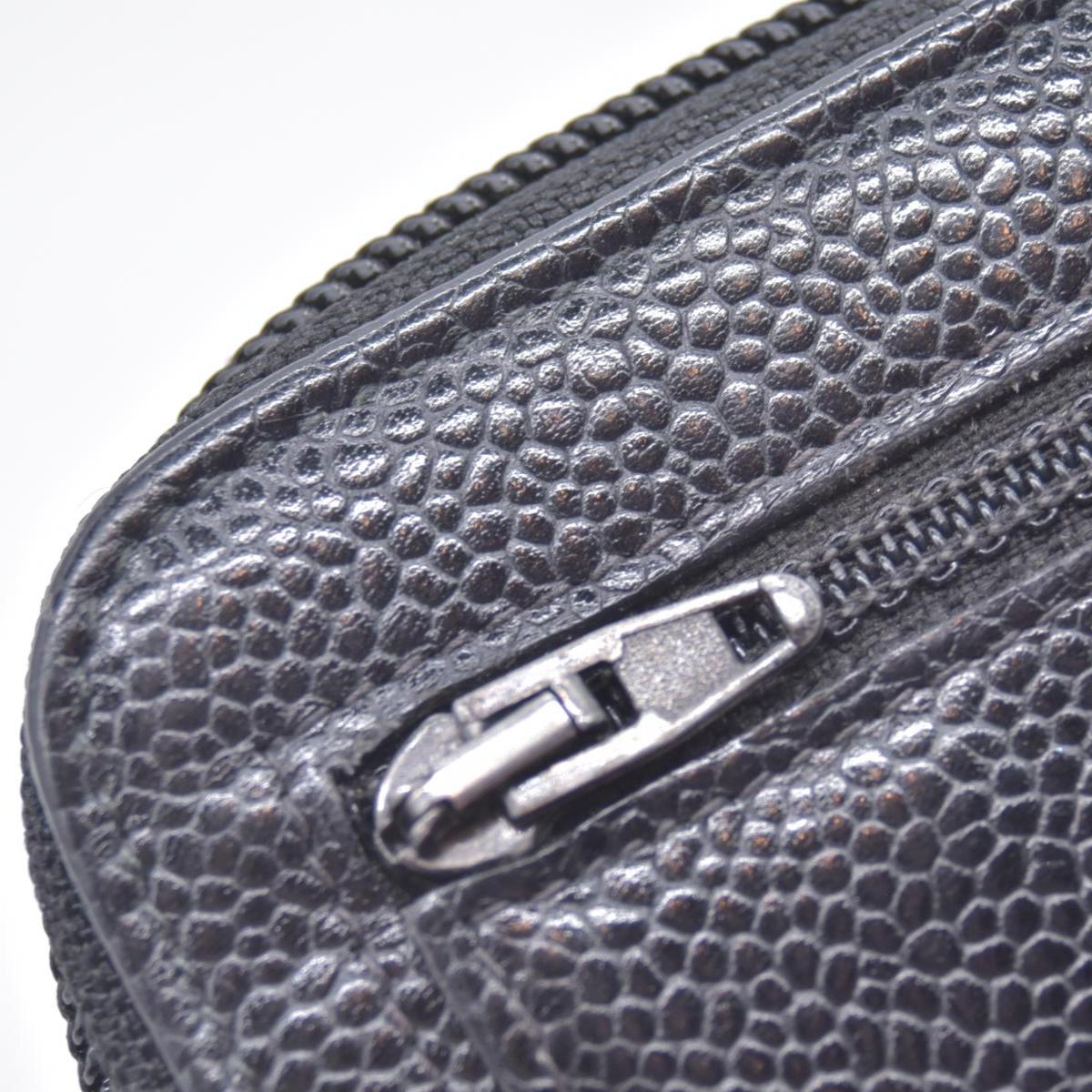 $750 CHANEL Black Caviar Timeless CC Zip Around Wallet CONSIGNMENT 10021437