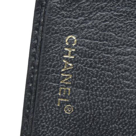 CHANEL CC Logo Leather Long Bifold Wallet Black