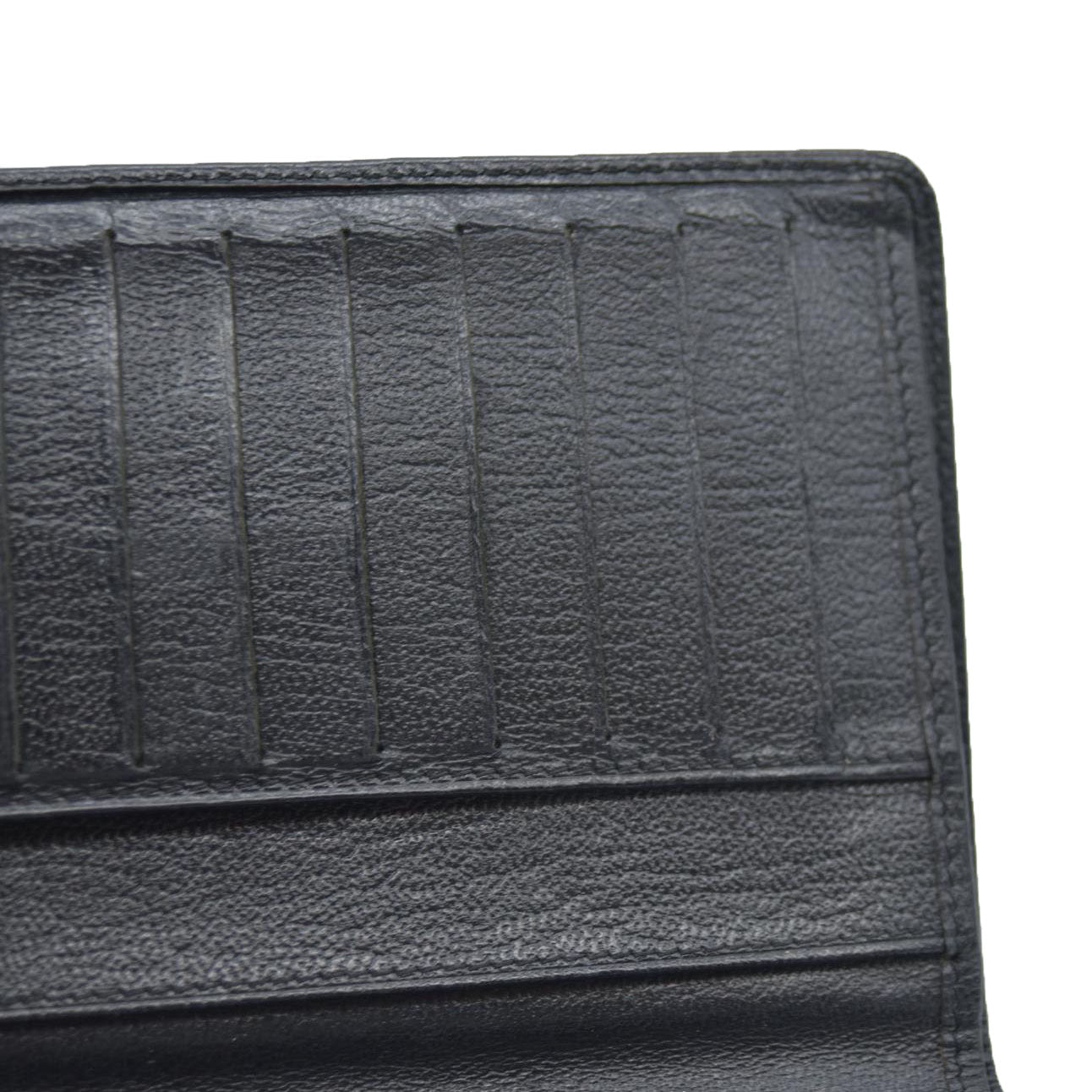 CHANEL CC Logo Leather Long Bifold Wallet Black