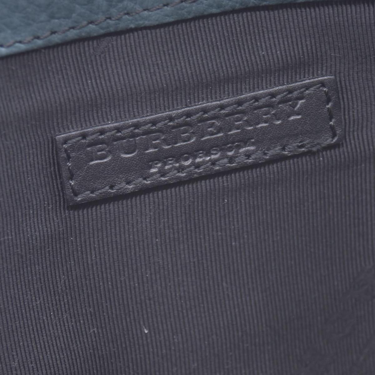 $695 Burberry Prorsum Grainy Nubuck Alma Owl Clutch Indigo Green CONSIGNMENT 10021441