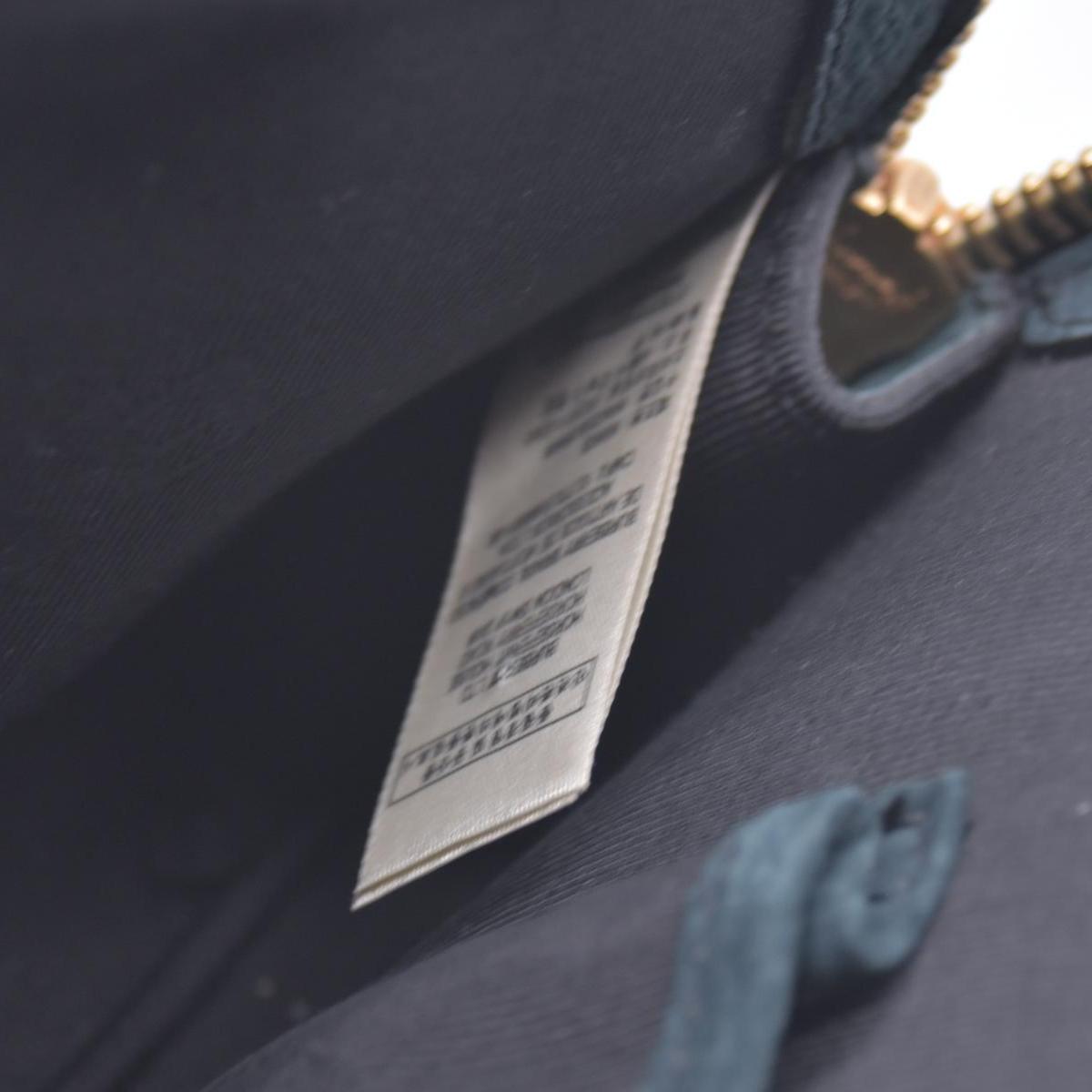 $695 Burberry Prorsum Grainy Nubuck Alma Owl Clutch Indigo Green CONSIGNMENT 10021441