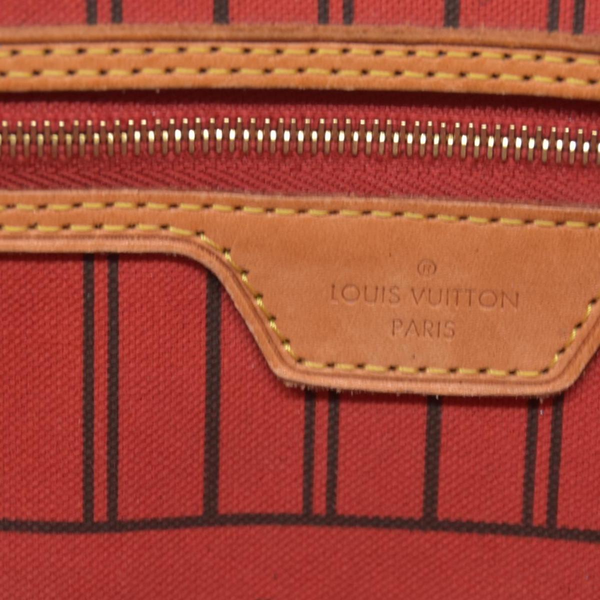 $2170 Louis Vuitton Neverfull MM Monogram Mid Size Cherry Red Tote
