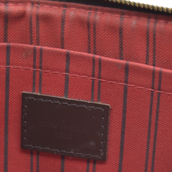 AUCTION $600 Louis Vuitton  Damier Ebene Neverfull MM GM Pochette