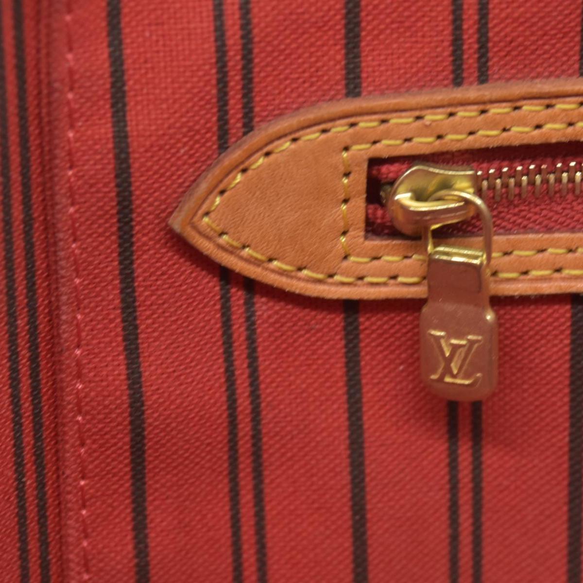 $2170 Louis Vuitton Neverfull MM Monogram Mid Size Cherry Red Tote