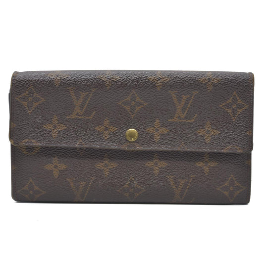 Louis Vuitton Monogram Portefeiulle Sarah Long Bifold Wallet Brown MB0010