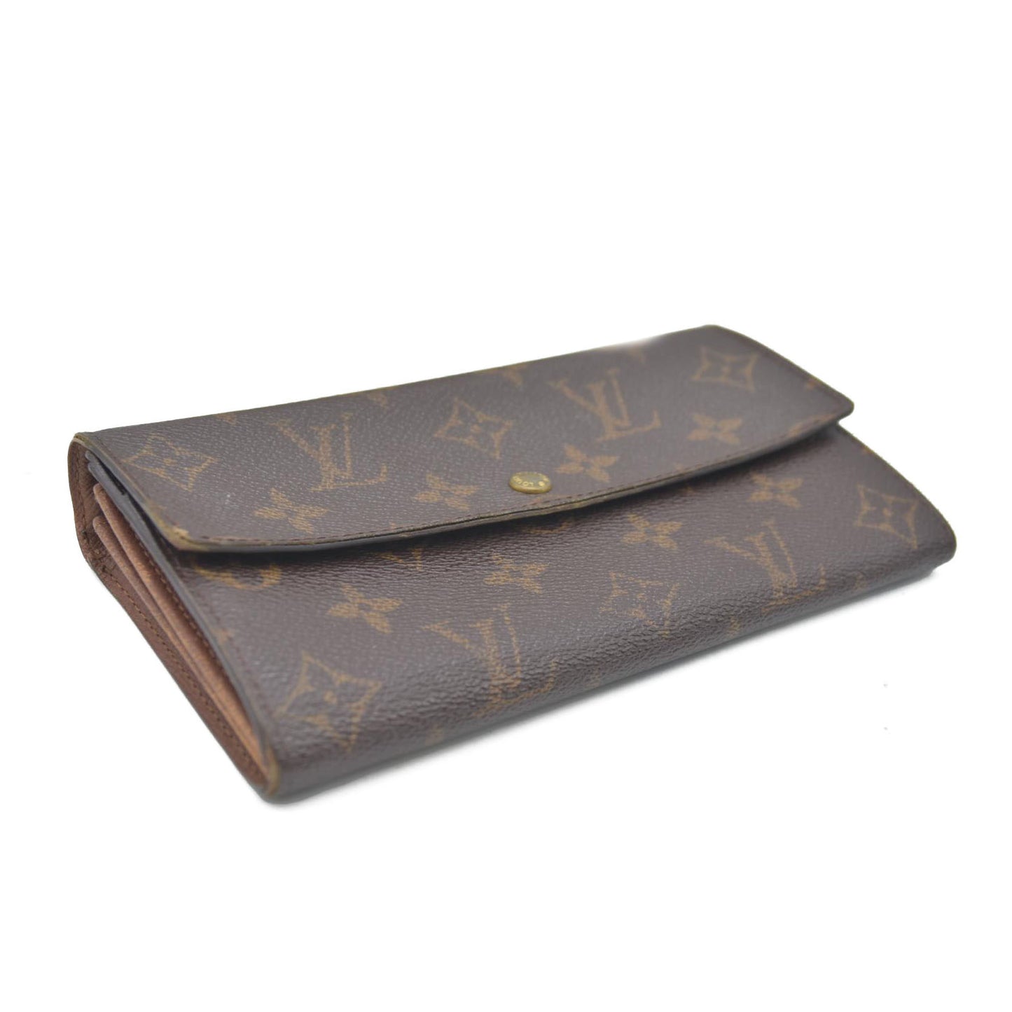 Louis Vuitton Monogram Portefeiulle Sarah Long Bifold Wallet Brown MB0010
