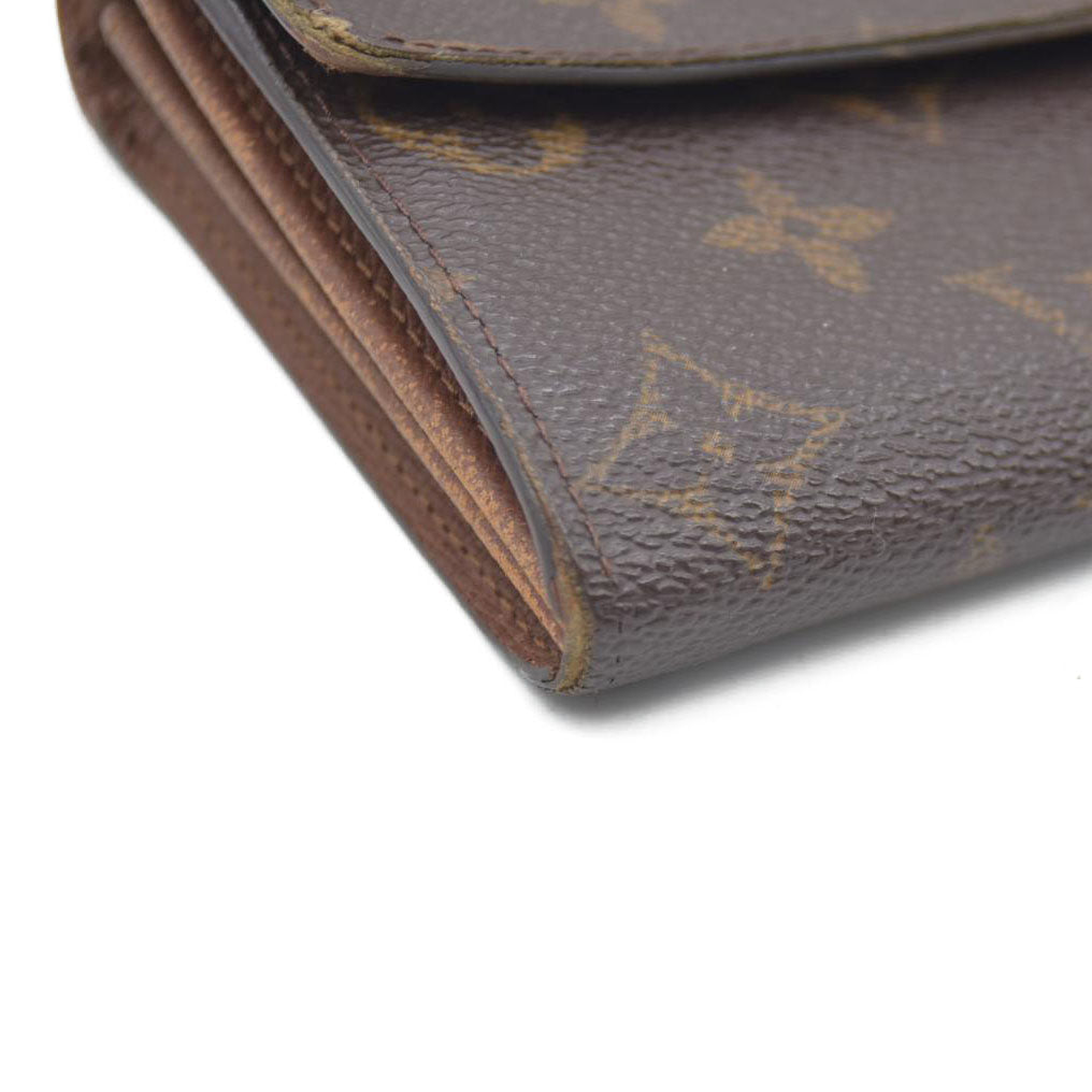 Louis Vuitton Monogram Portefeiulle Sarah Long Bifold Wallet Brown MB0010