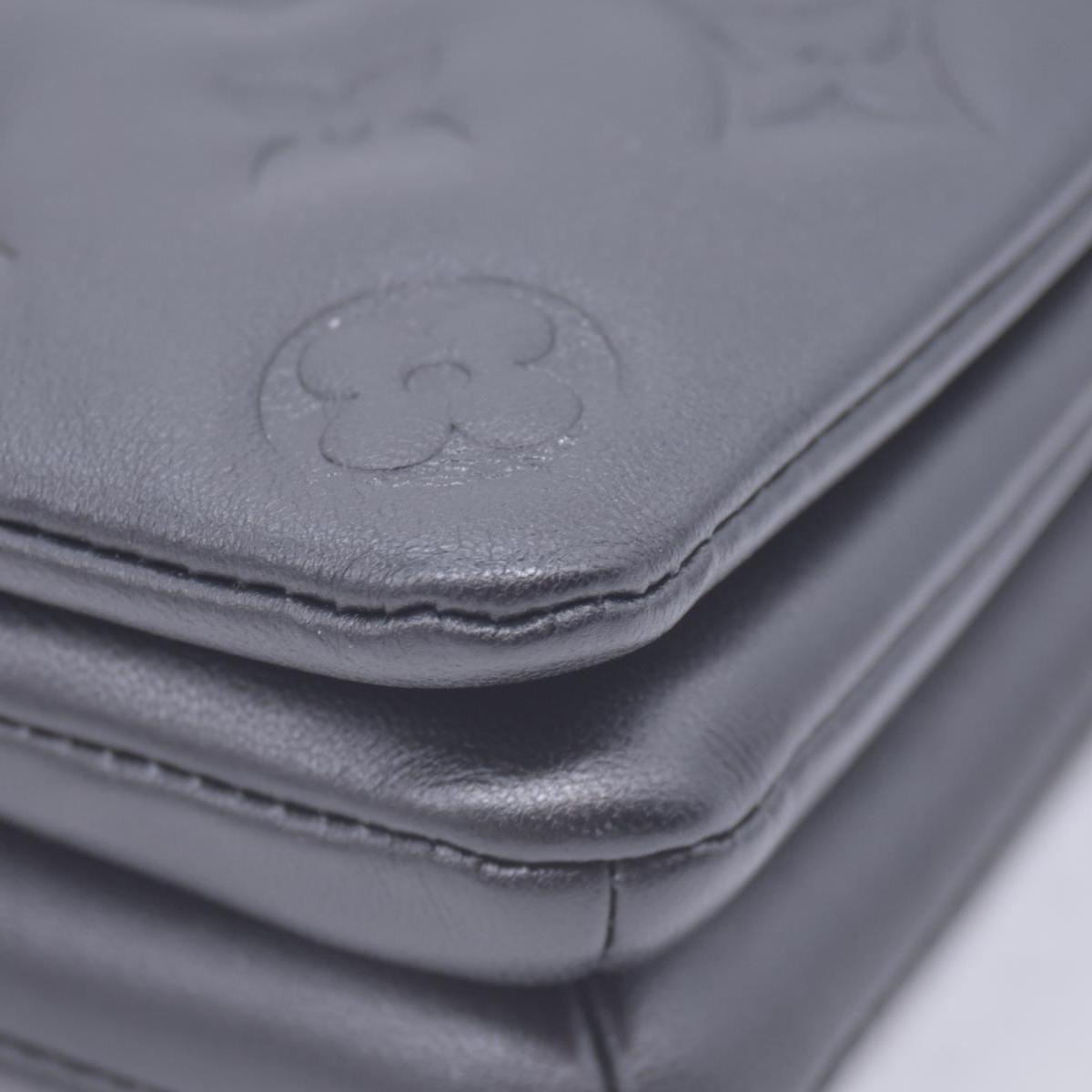 $3150 RFID Louis Vuitton Lambskin Embossed Monogram Pochette Coussin Black
