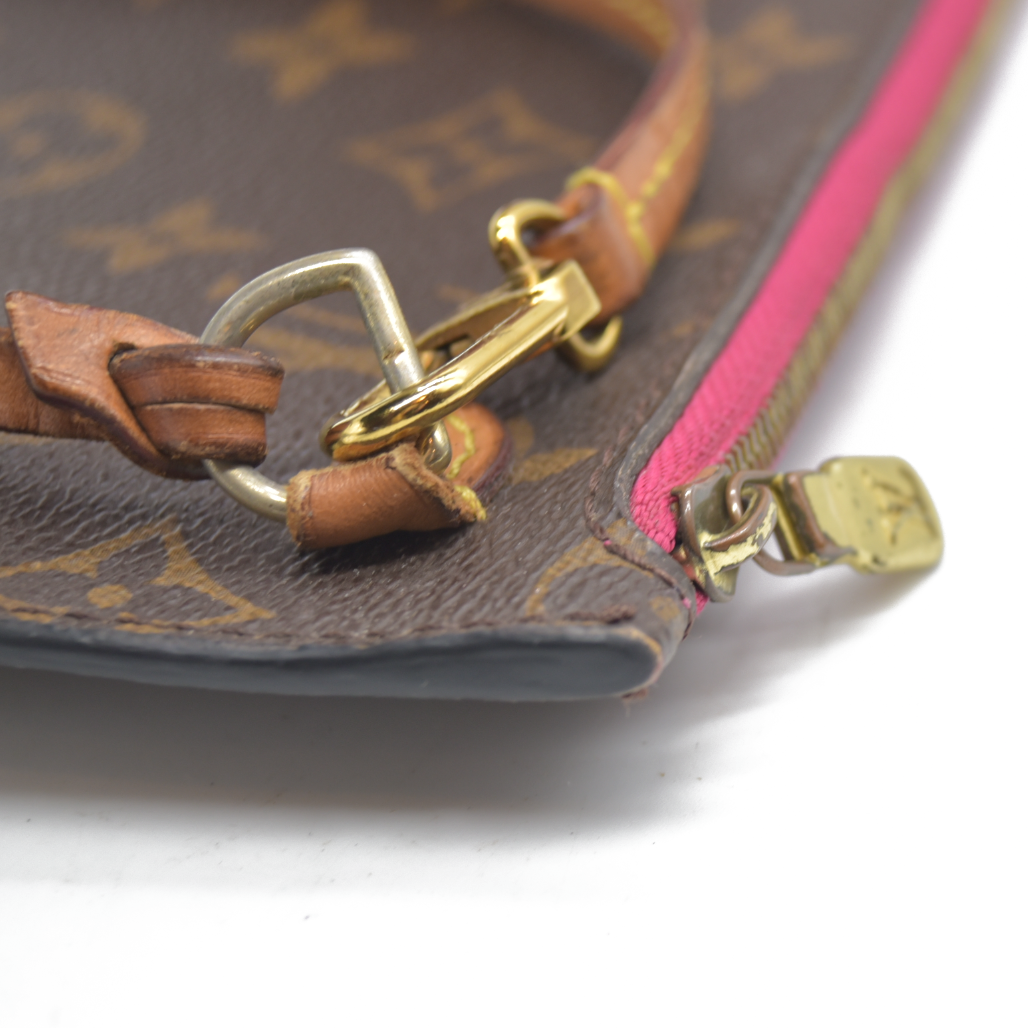 AUCTION $600 Louis Vuitton  Monogram Neverfull MM GM Pochette Pivoine