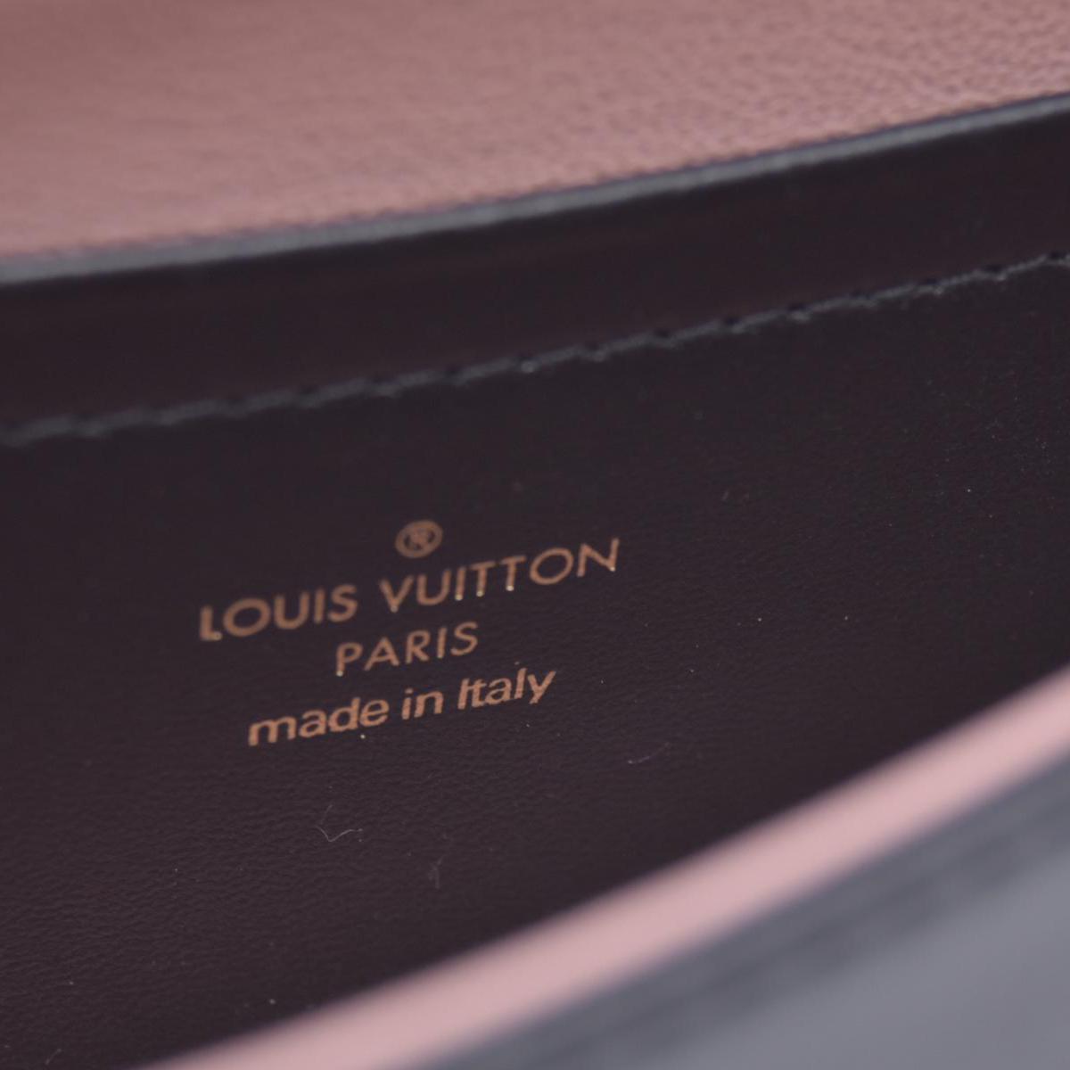 $3150 RFID Louis Vuitton Lambskin Embossed Monogram Pochette Coussin Black