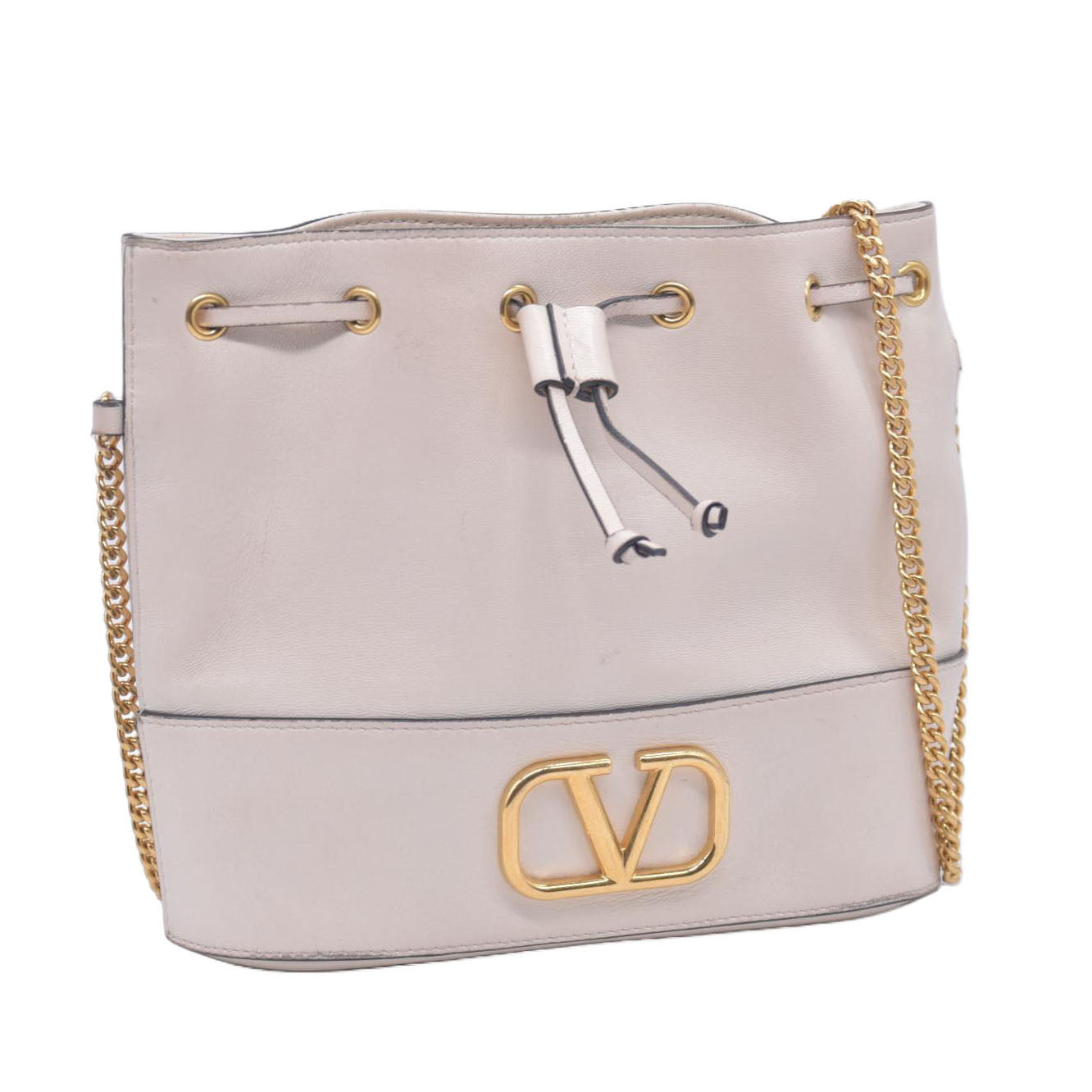 $1450 Valentino Mini VLogo Signature Bucket Bag In Nappa Leather