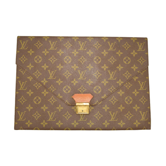 LOUIS VUITTON Monogram Poche Plate Envelope Clutch