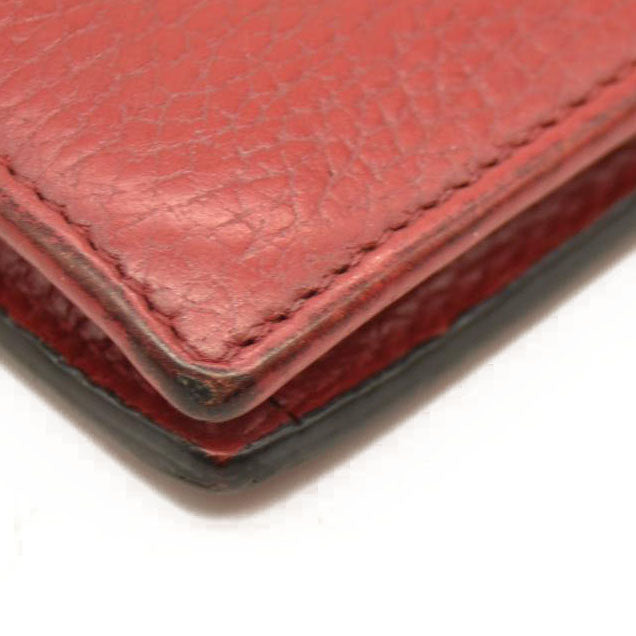 AUCTION $1290 Gucci  Dollar Calfskin Interlocking G Chain Wallet Red