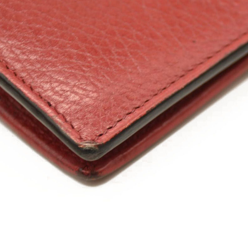 AUCTION $1290 Gucci  Dollar Calfskin Interlocking G Chain Wallet Red