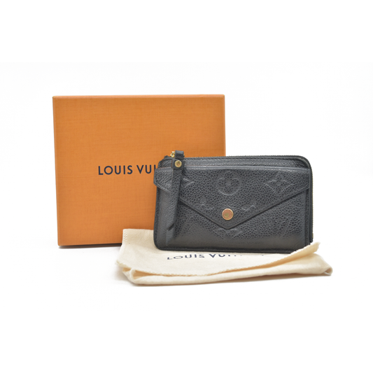 $840 Louis Vuitton  LV Monogram Empreinte Leather Card Holder Recto Verso