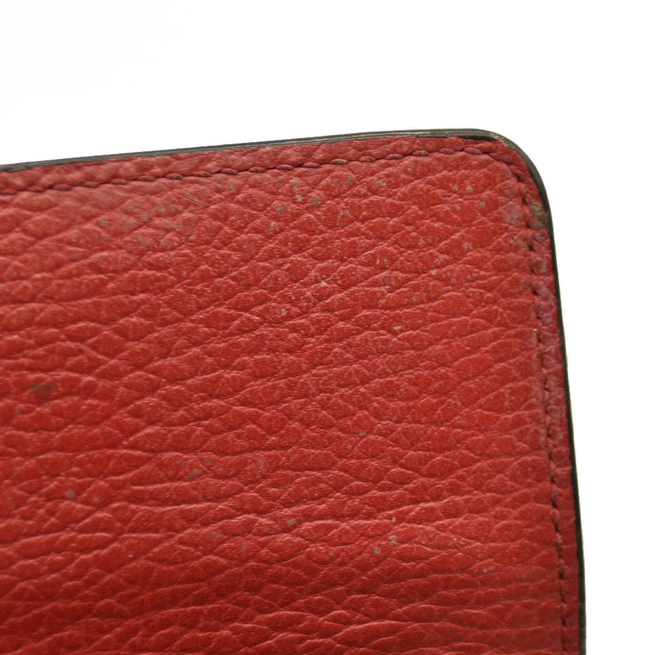 AUCTION $1290 Gucci  Dollar Calfskin Interlocking G Chain Wallet Red