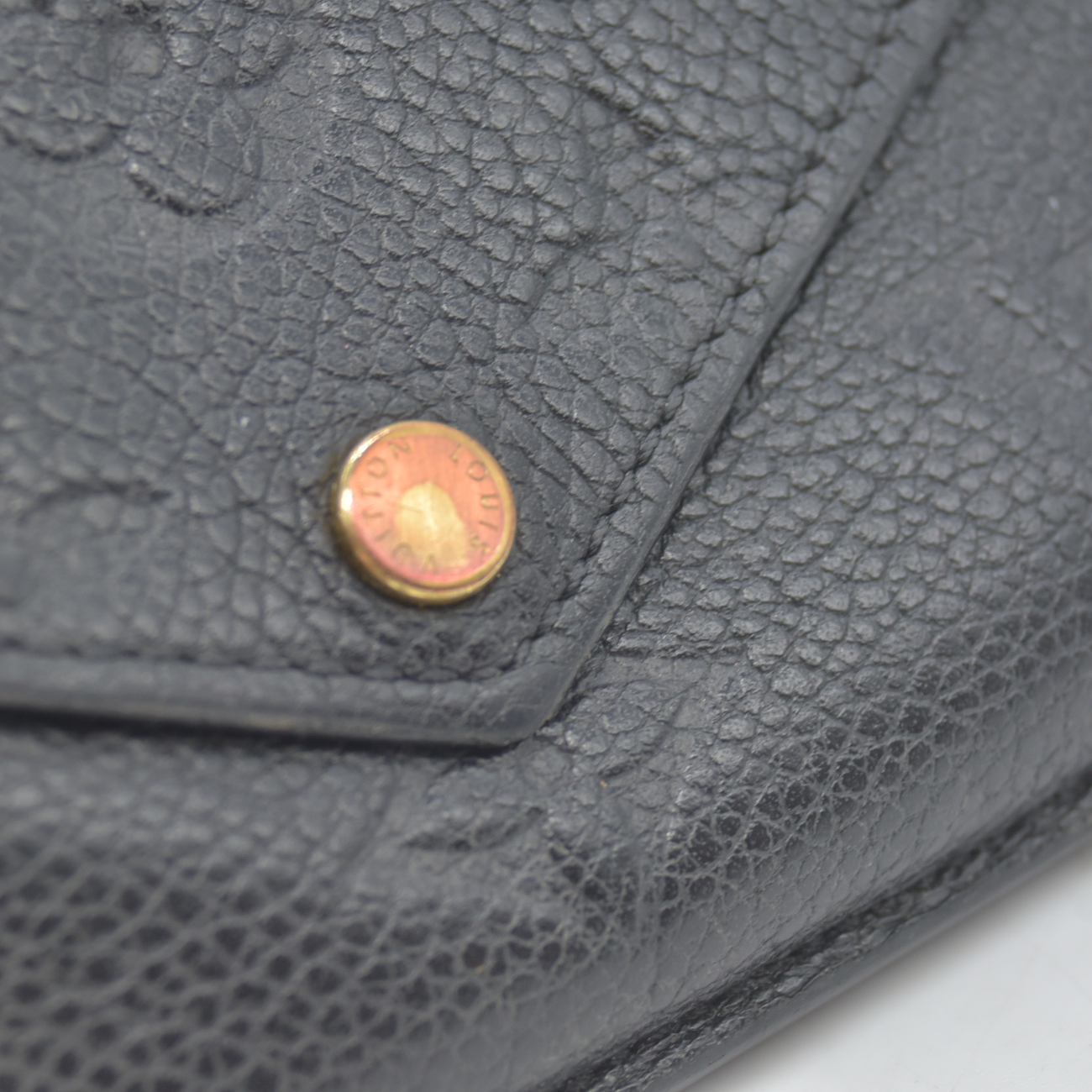 $840 Louis Vuitton  LV Monogram Empreinte Leather Card Holder Recto Verso