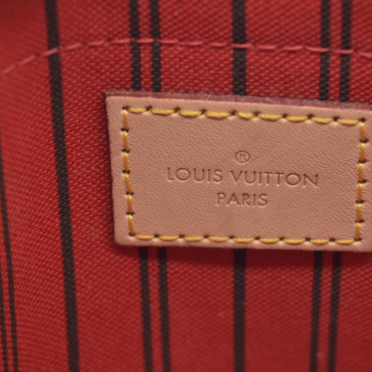 $600 Louis Vuitton Neverfull MM Monogram Mid Size Cherry Red Pochette SD2149