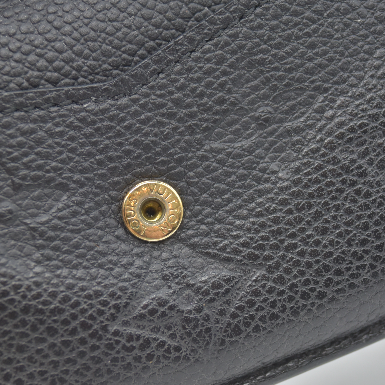 $840 Louis Vuitton  LV Monogram Empreinte Leather Card Holder Recto Verso