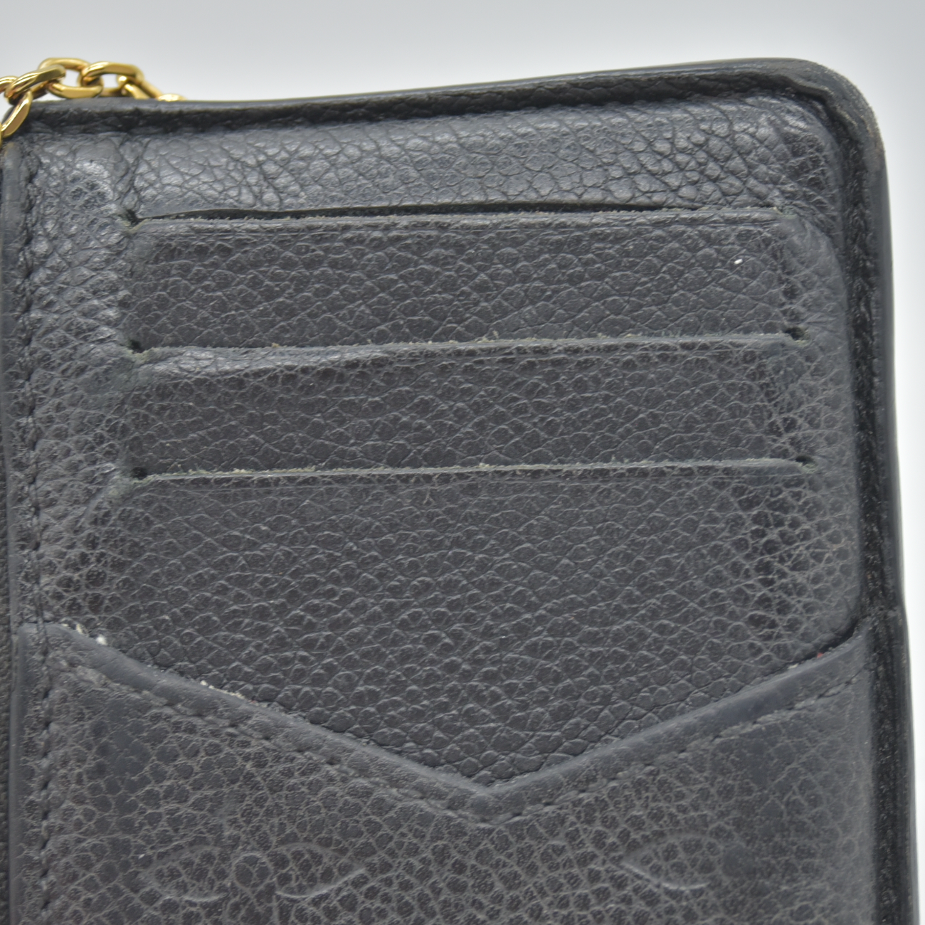 $840 Louis Vuitton  LV Monogram Empreinte Leather Card Holder Recto Verso