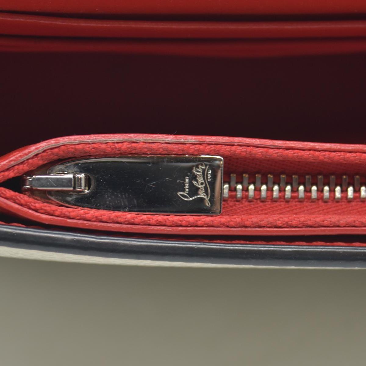 $1590 Christian Louboutin Paloma Clutch Cream Leather "Loubinthesky" Spiked Bag