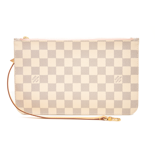Louis Vuitton Damier Azur Neverfull MM GM Pochette Rose Ballerine