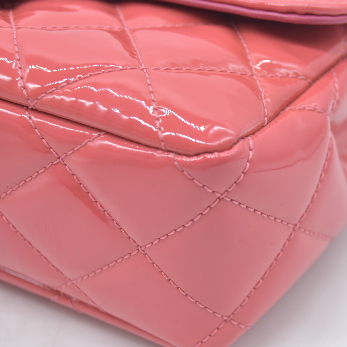 Chanel  Patent Quilted Large Coco Shine Flap Pink