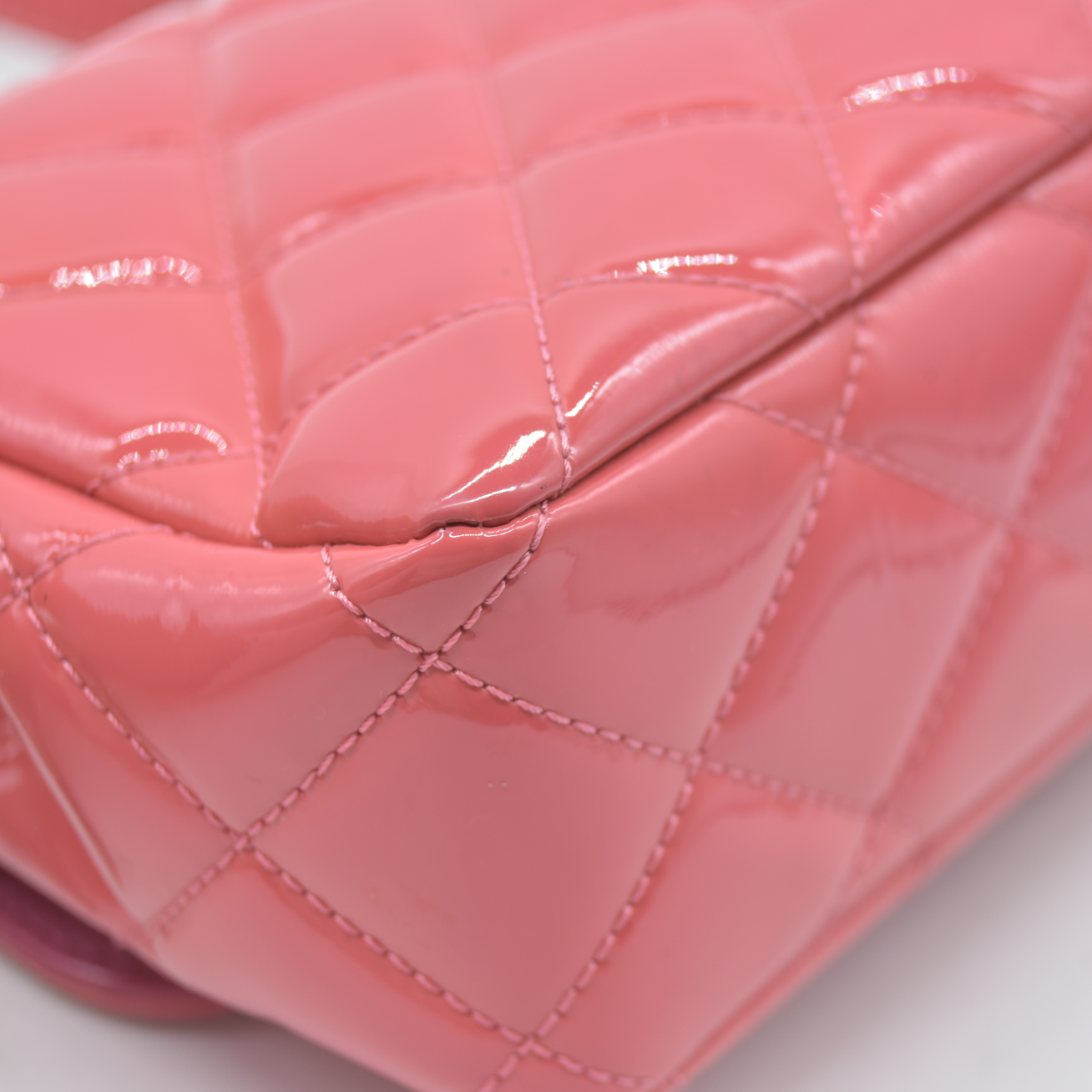 Chanel  Patent Quilted Large Coco Shine Flap Pink