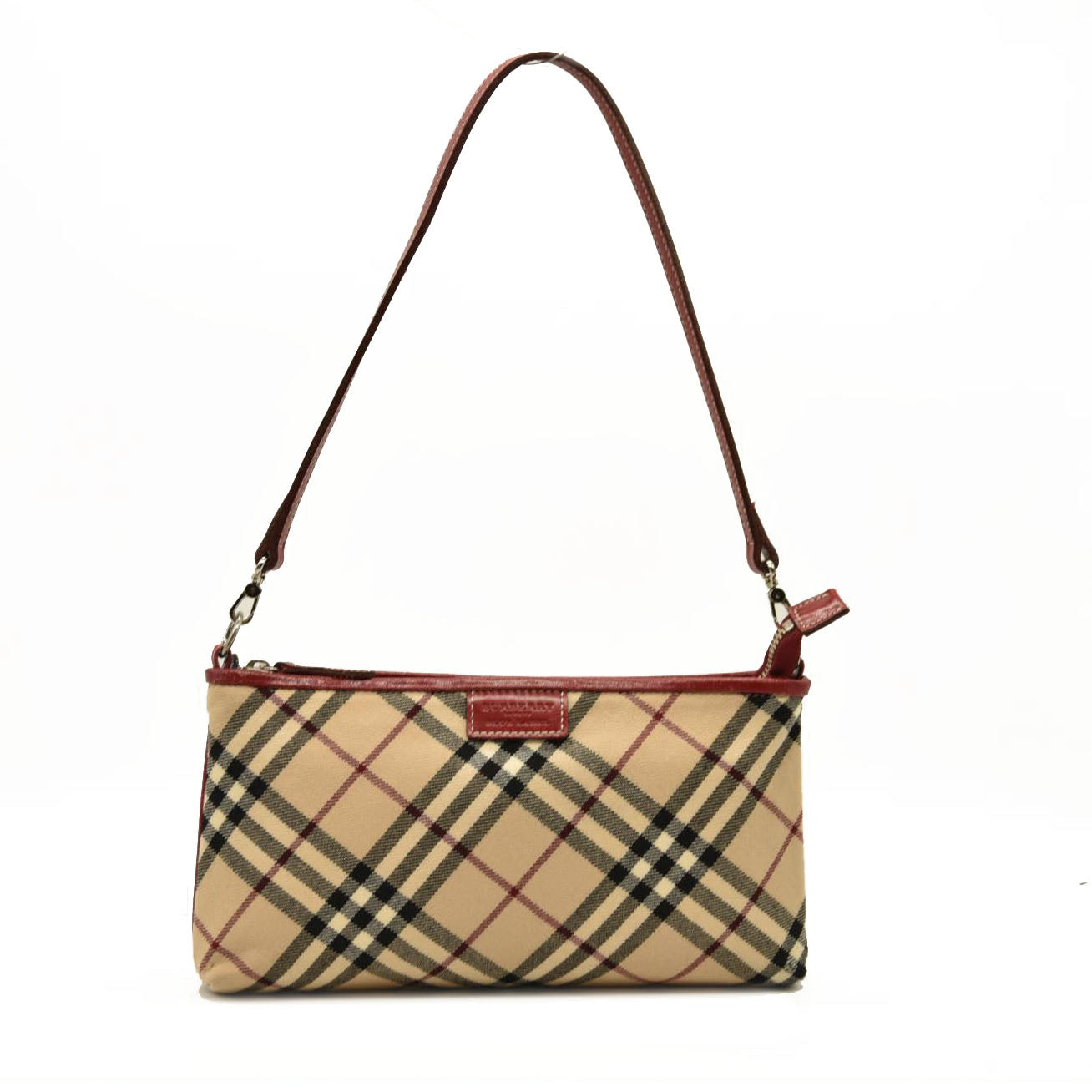 Burberry Haymarket Check Pochette Military Red