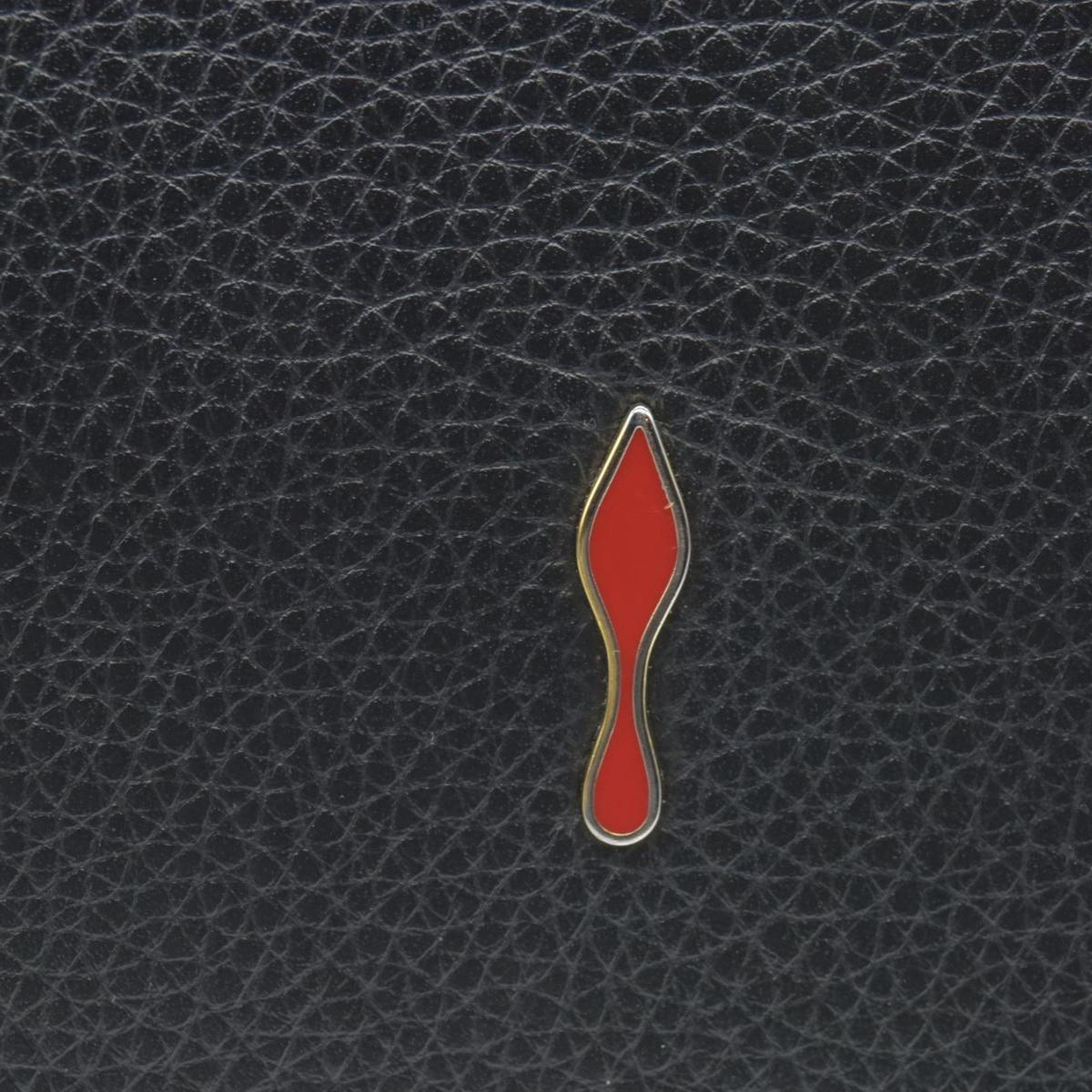 $1450 Christian Louboutin Grained Calfskin Spikes Loubinthesky Paloma Wallet On Chain Black Multimetal