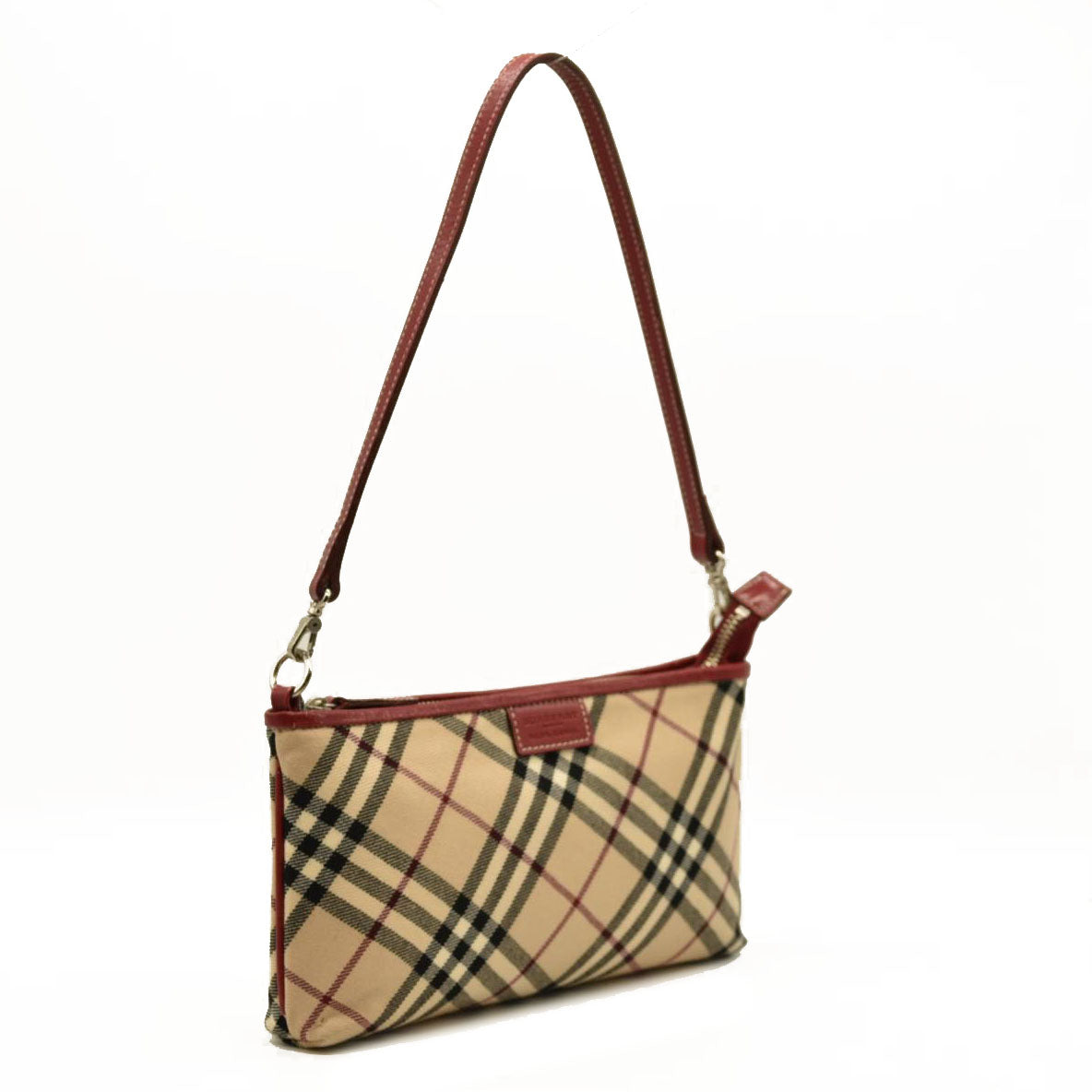 Burberry Haymarket Check Pochette Military Red