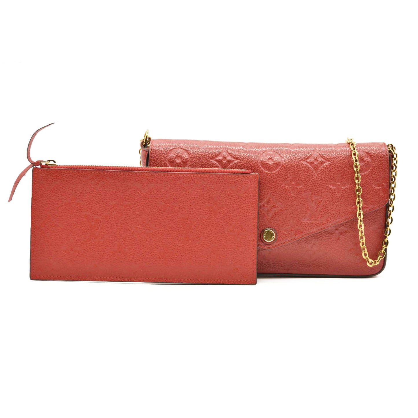 LOUIS VUITTON Empreinte Pochette Felicie Chain Wallet Cherry