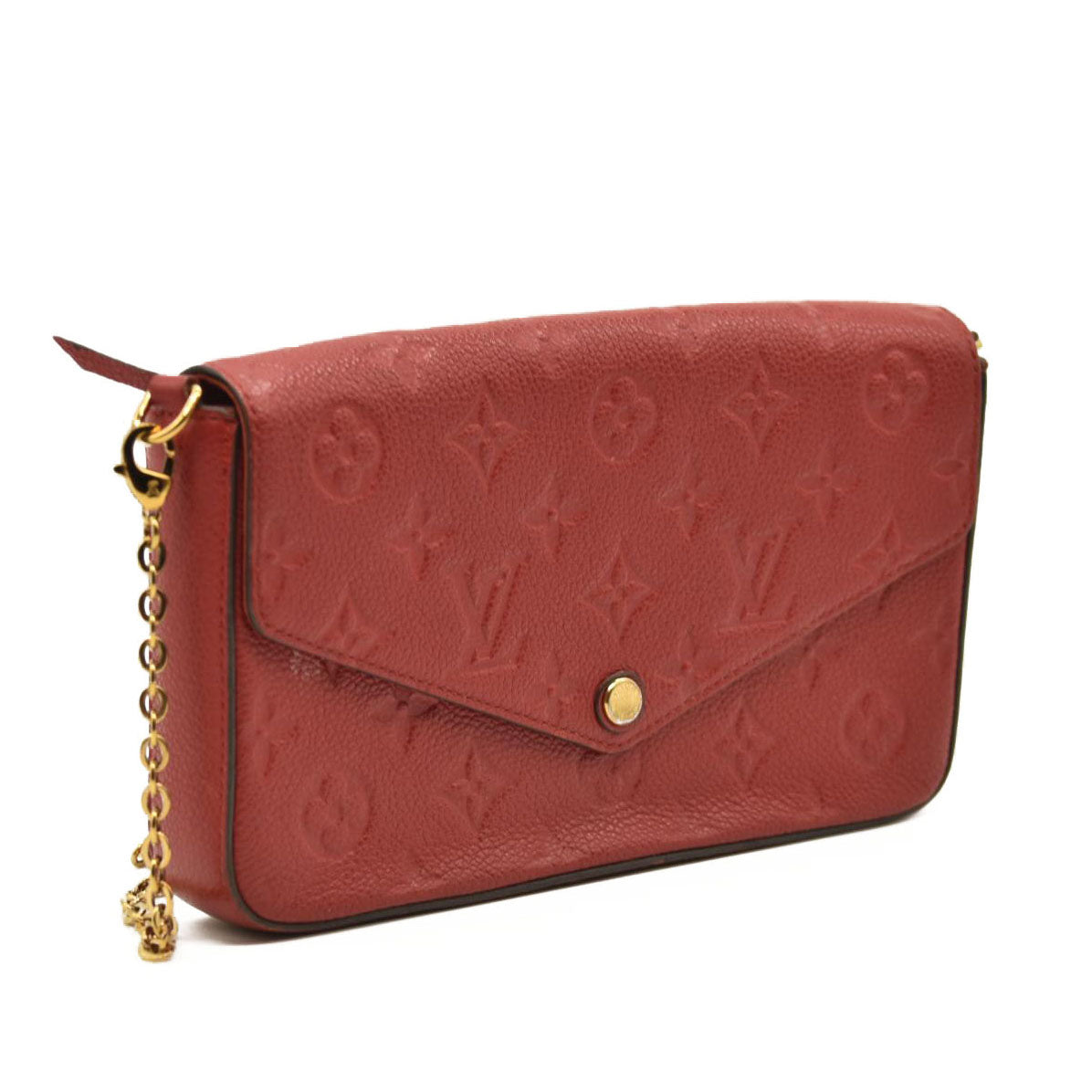 LOUIS VUITTON Empreinte Pochette Felicie Chain Wallet Cherry