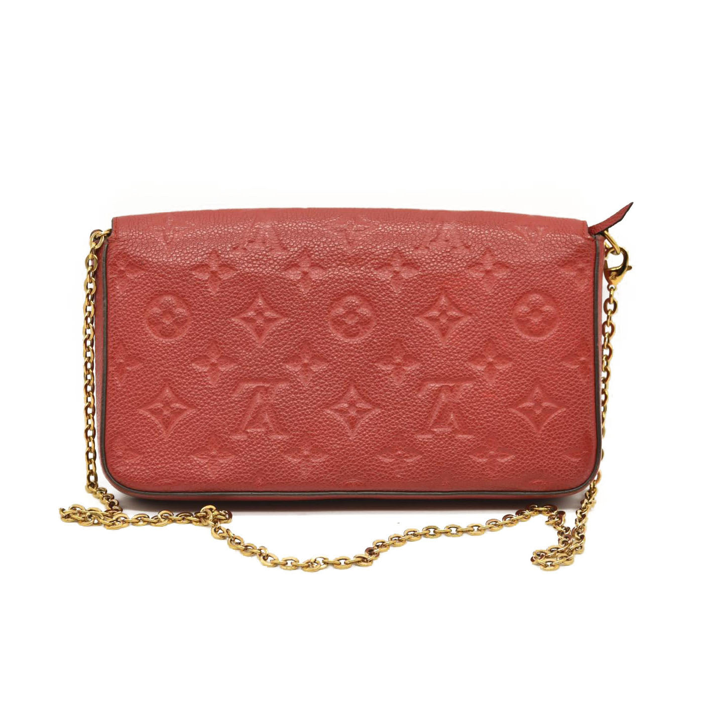 LOUIS VUITTON Empreinte Pochette Felicie Chain Wallet Cherry