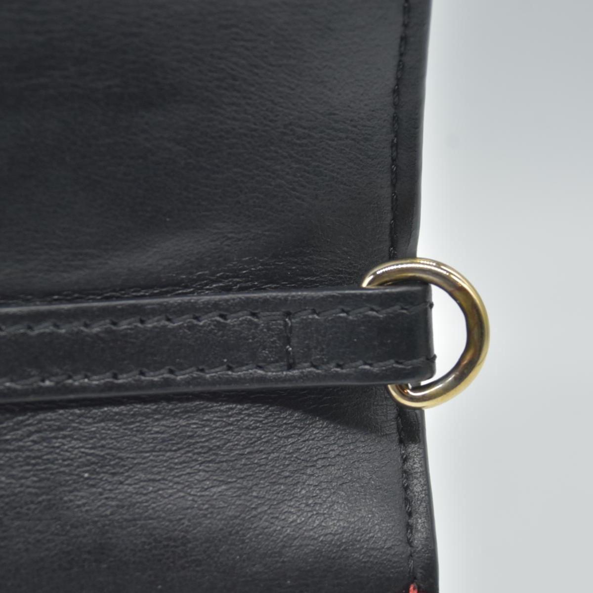 $1450 Christian Louboutin Grained Calfskin Spikes Loubinthesky Paloma Wallet On Chain Black Multimetal