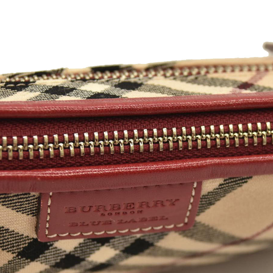 Burberry Haymarket Check Pochette Military Red