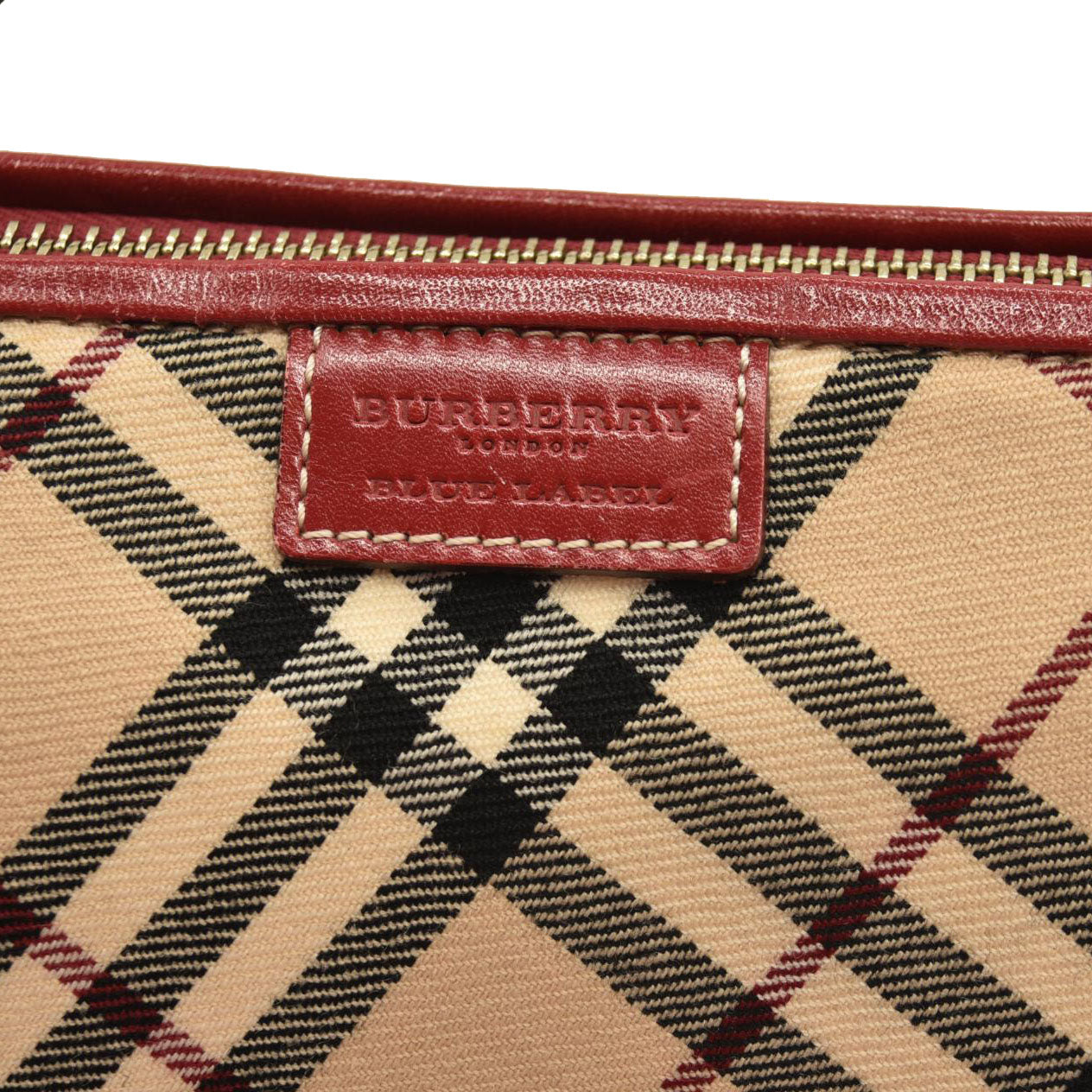 Burberry Haymarket Check Pochette Military Red