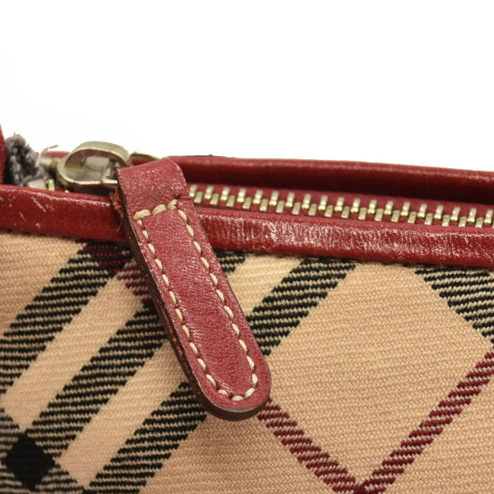 Burberry Haymarket Check Pochette Military Red