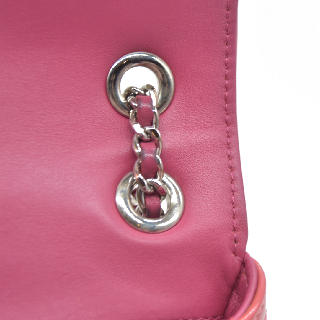 Chanel  Patent Quilted Large Coco Shine Flap Pink