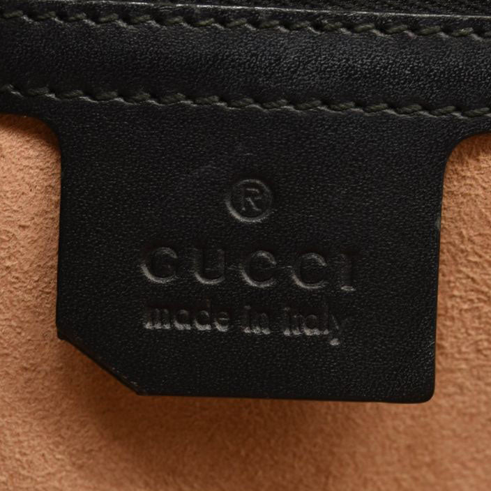 $2390 GUCCI Guccissima Medium Padlock Shoulder Bag Black