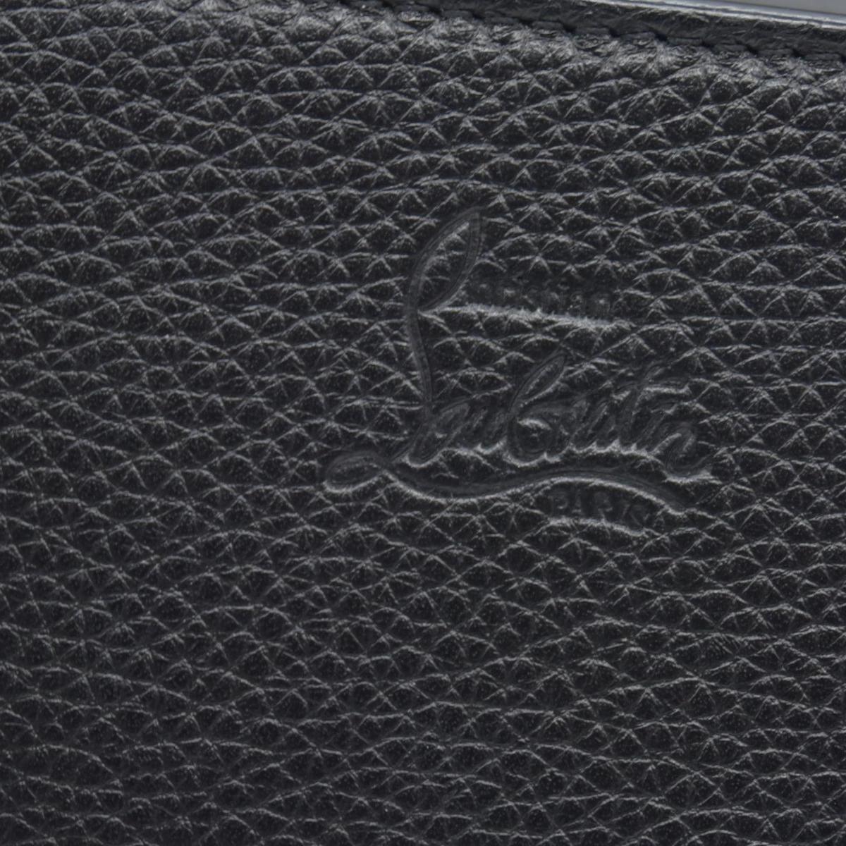 $1450 Christian Louboutin Grained Calfskin Spikes Loubinthesky Paloma Wallet On Chain Black Multimetal