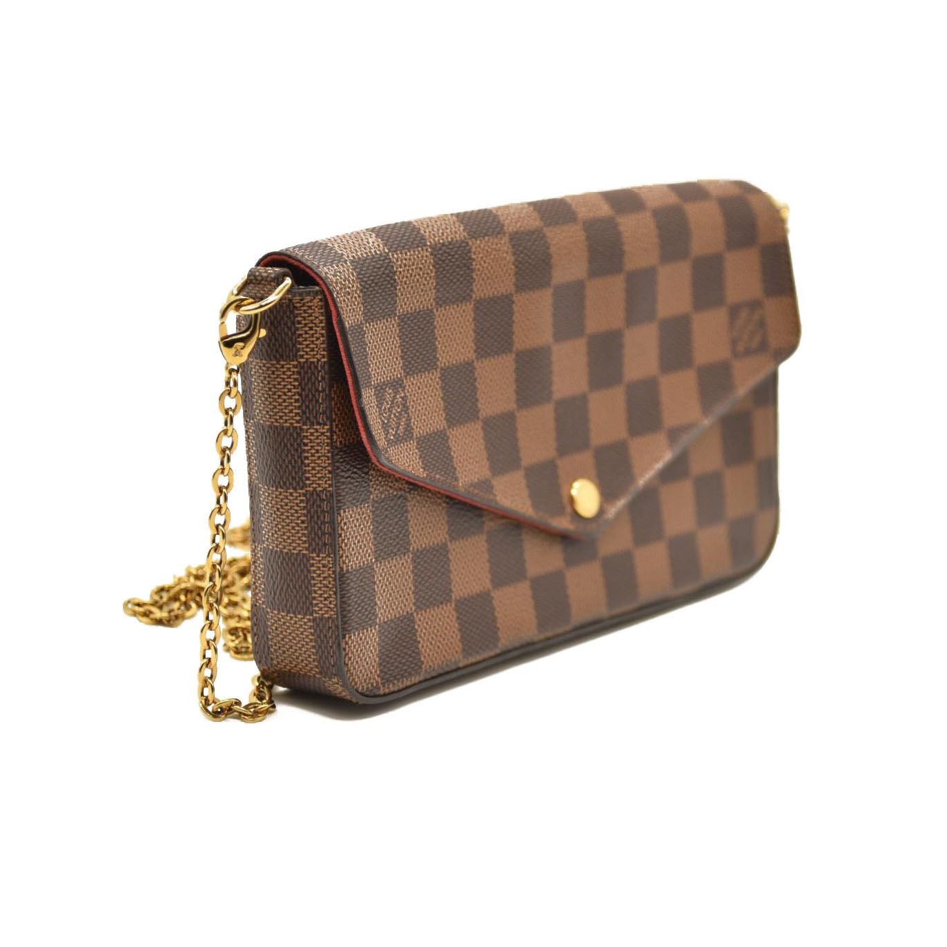 Louis Vuitton Damier Ebene Pochette Felicie Chain Wallet SF2168