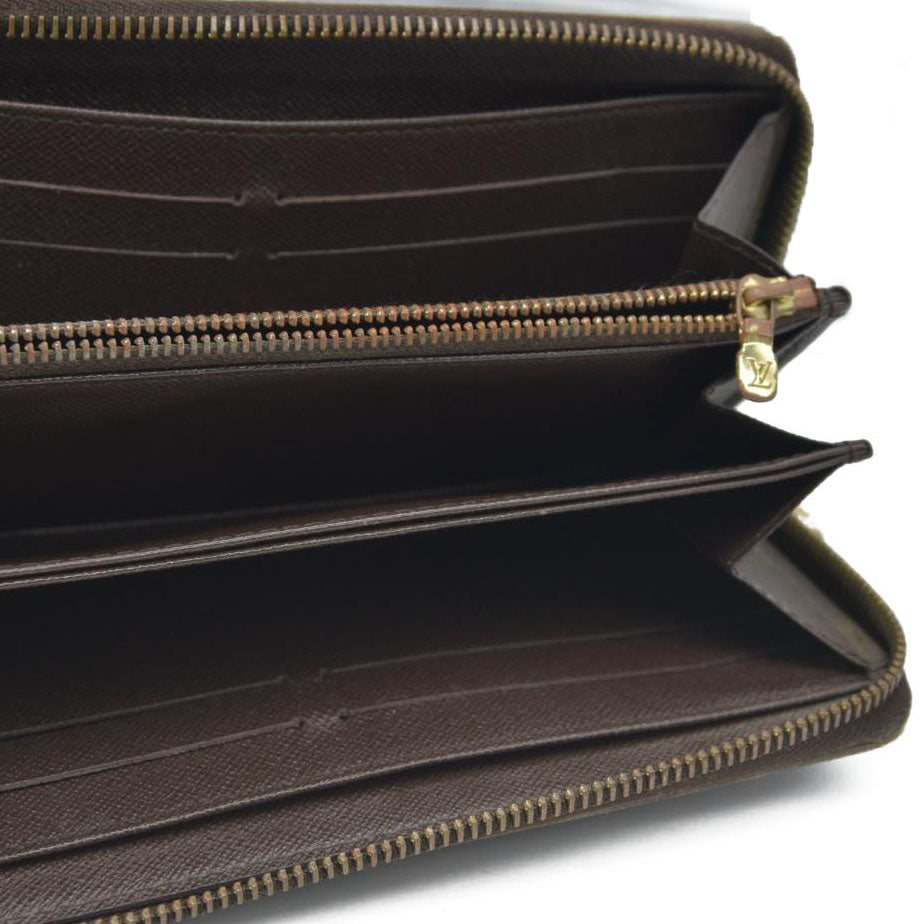 Louis Vuitton Damier Zippy Zip Around Long Wallet Purse Brown CA1099