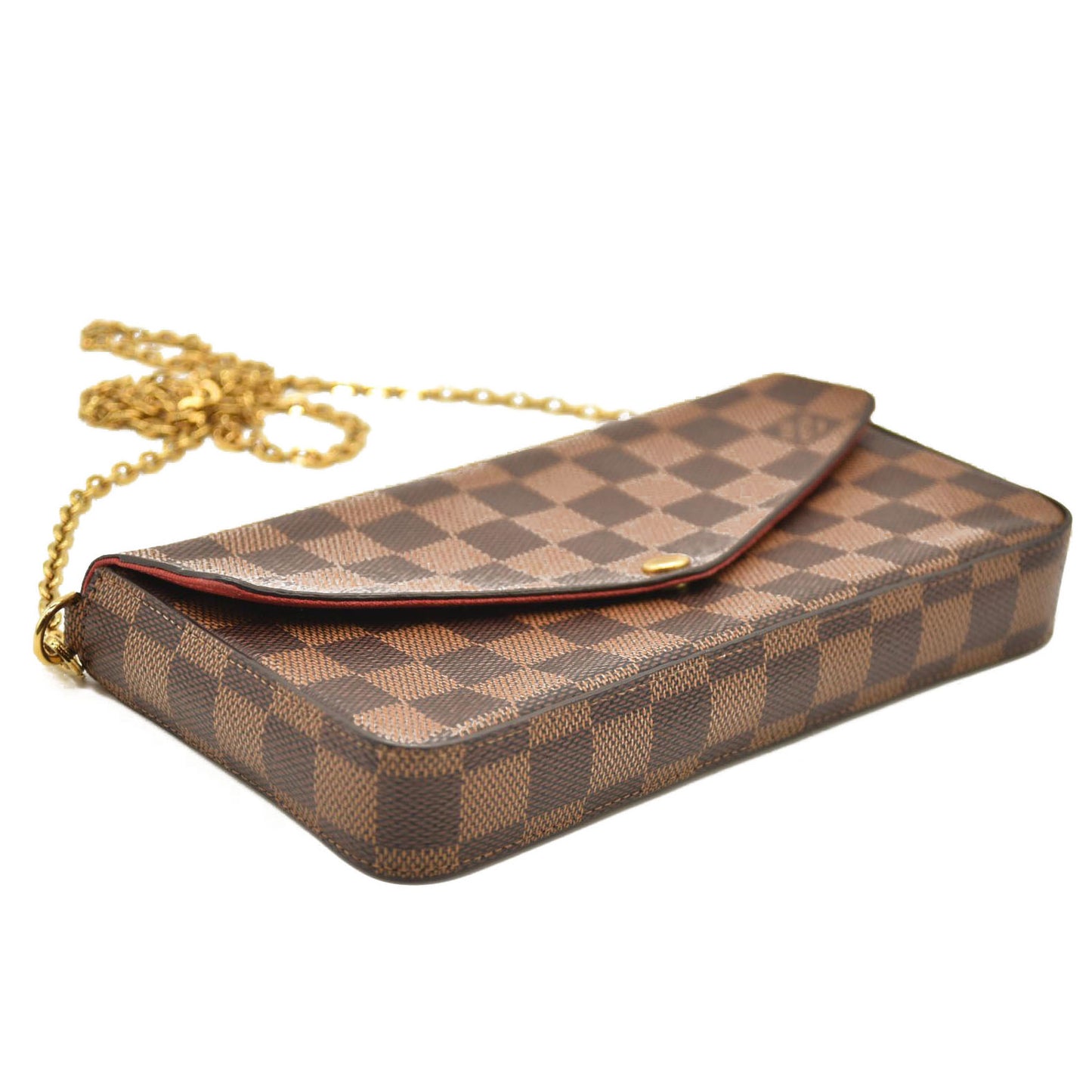 Louis Vuitton Damier Ebene Pochette Felicie Chain Wallet SF2168