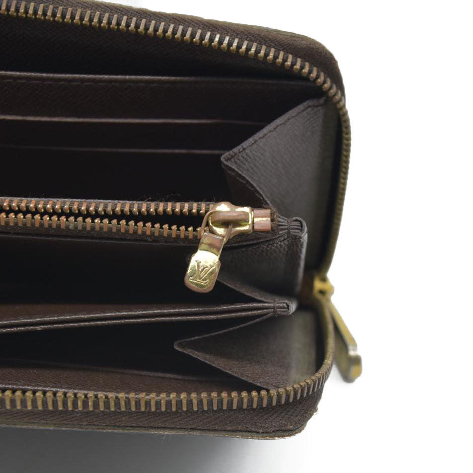 Louis Vuitton Damier Zippy Zip Around Long Wallet Purse Brown CA1099
