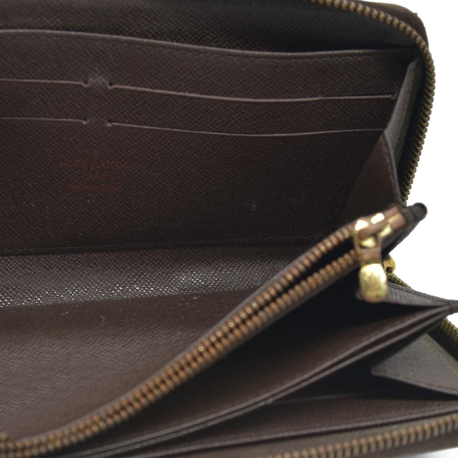 Louis Vuitton Damier Zippy Zip Around Long Wallet Purse Brown CA1099